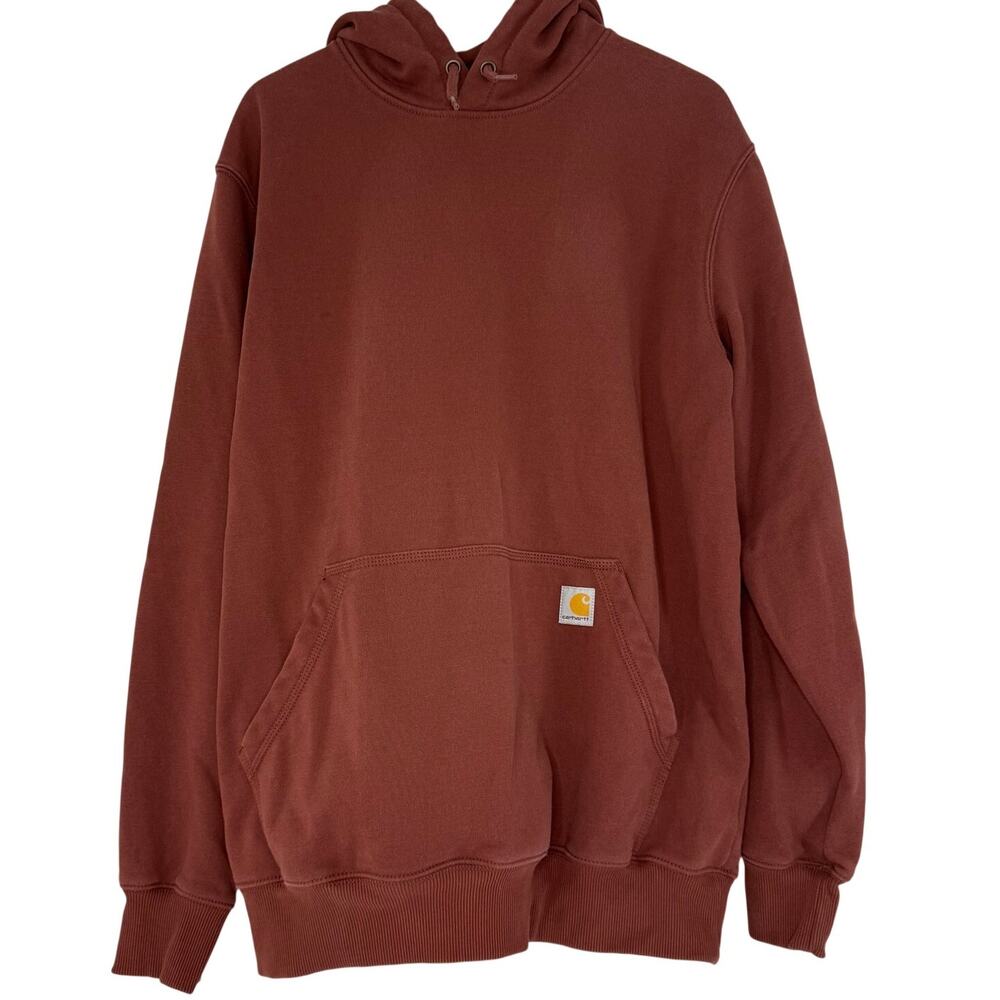 Carhartt Rain Defender Hoodie Rust Red Faded Workwear Mens Large Tall Loose Fit